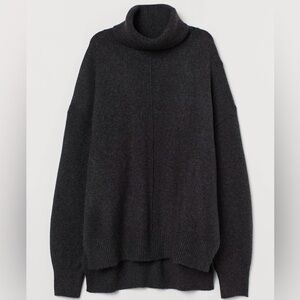 H&M Knit Turtleneck Sweater Dark Grey XSmall